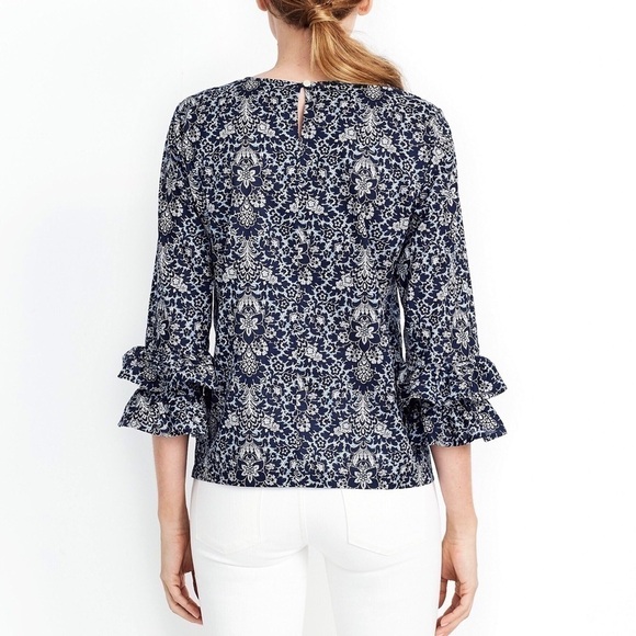 J. Crew Double Ruffle Sleeve Top - Picture 3 of 8